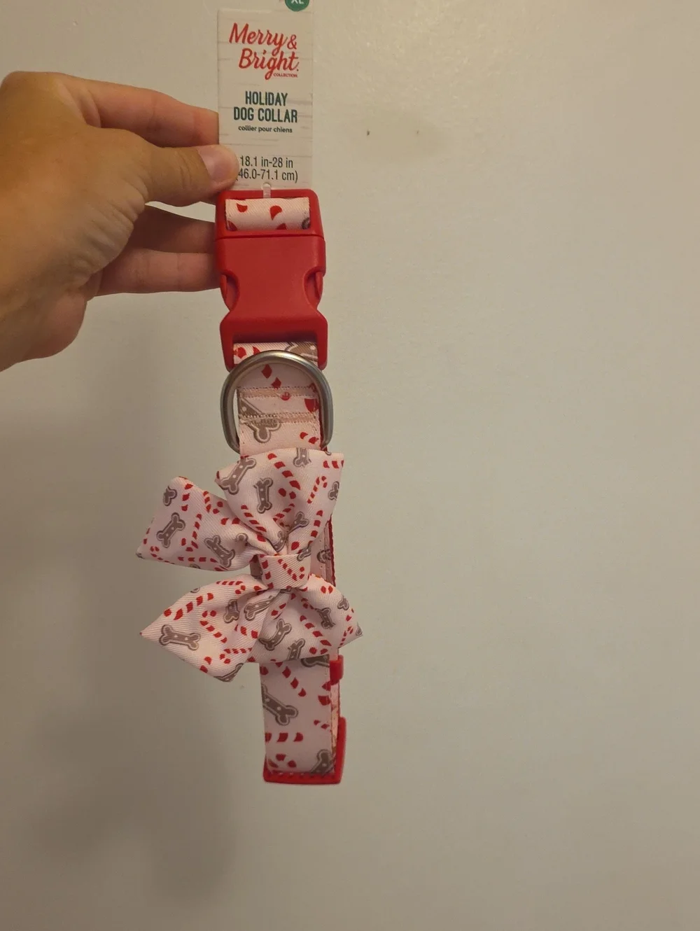 Merry & Bright Red Holiday Bow Dog Collar